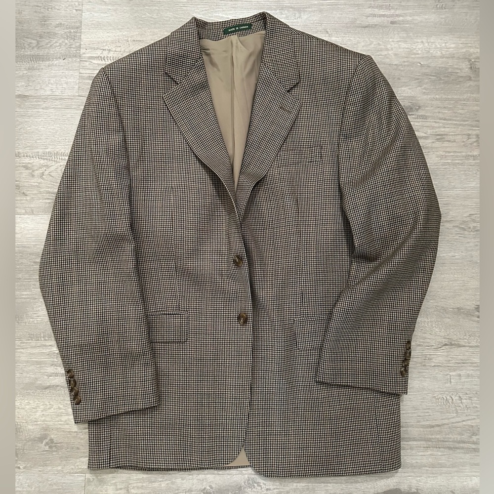 Lauren Ralph Lauren Classic Men's houndstooth Blazer Sz L wool classic timeless - Picture 1 of 8